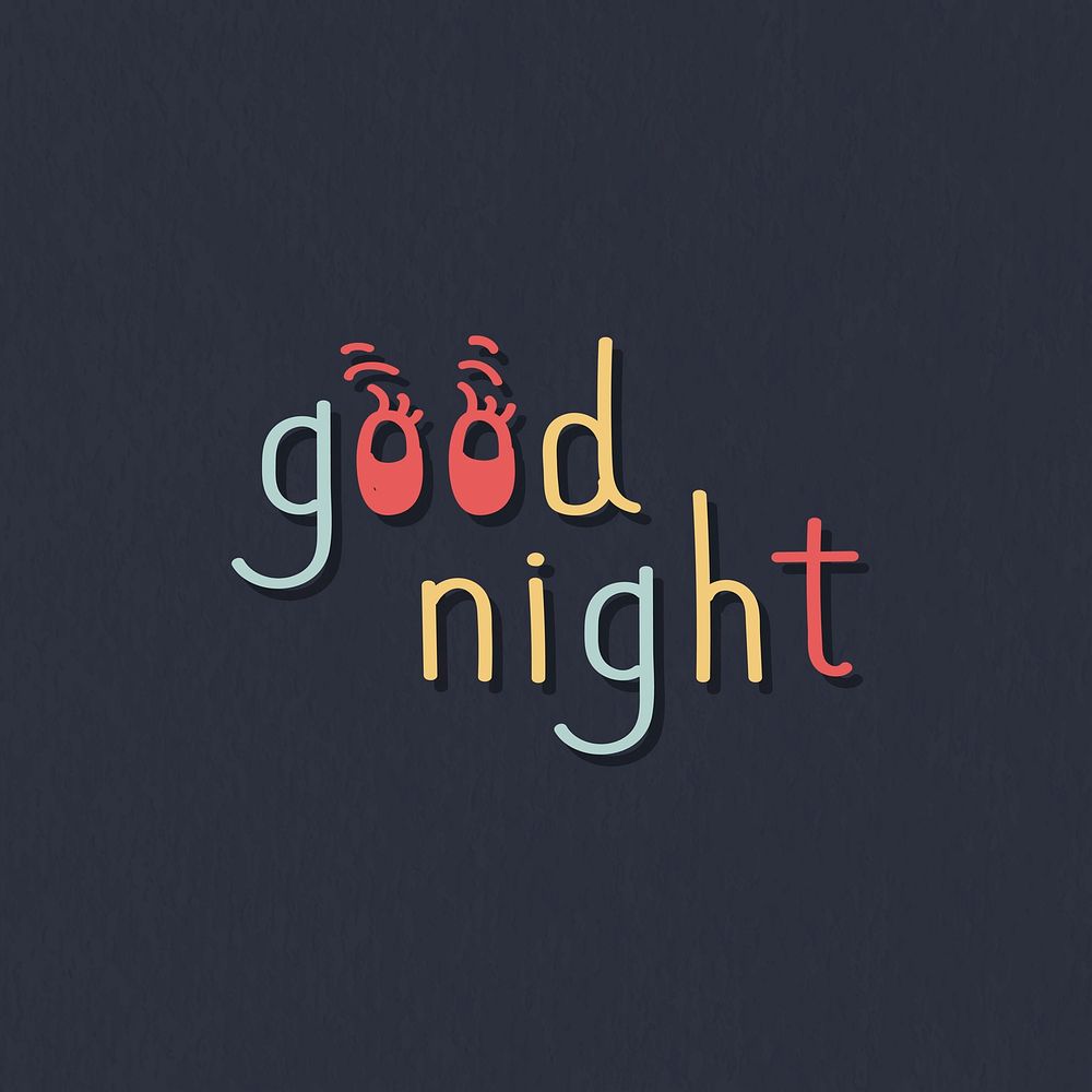 Good night typography design vector