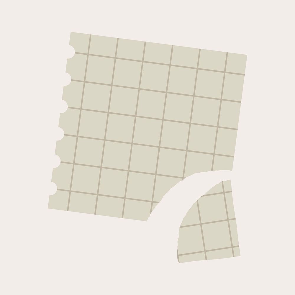 Torn green grid notepaper vector