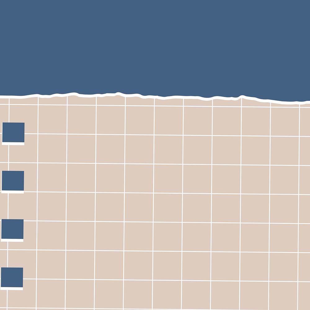 Brown grid notepaper template vector
