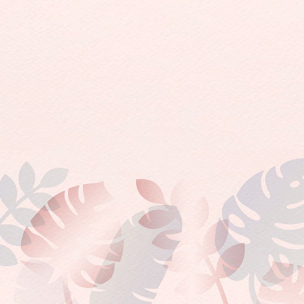 Tropical leaves pattern on pastel pink background vector