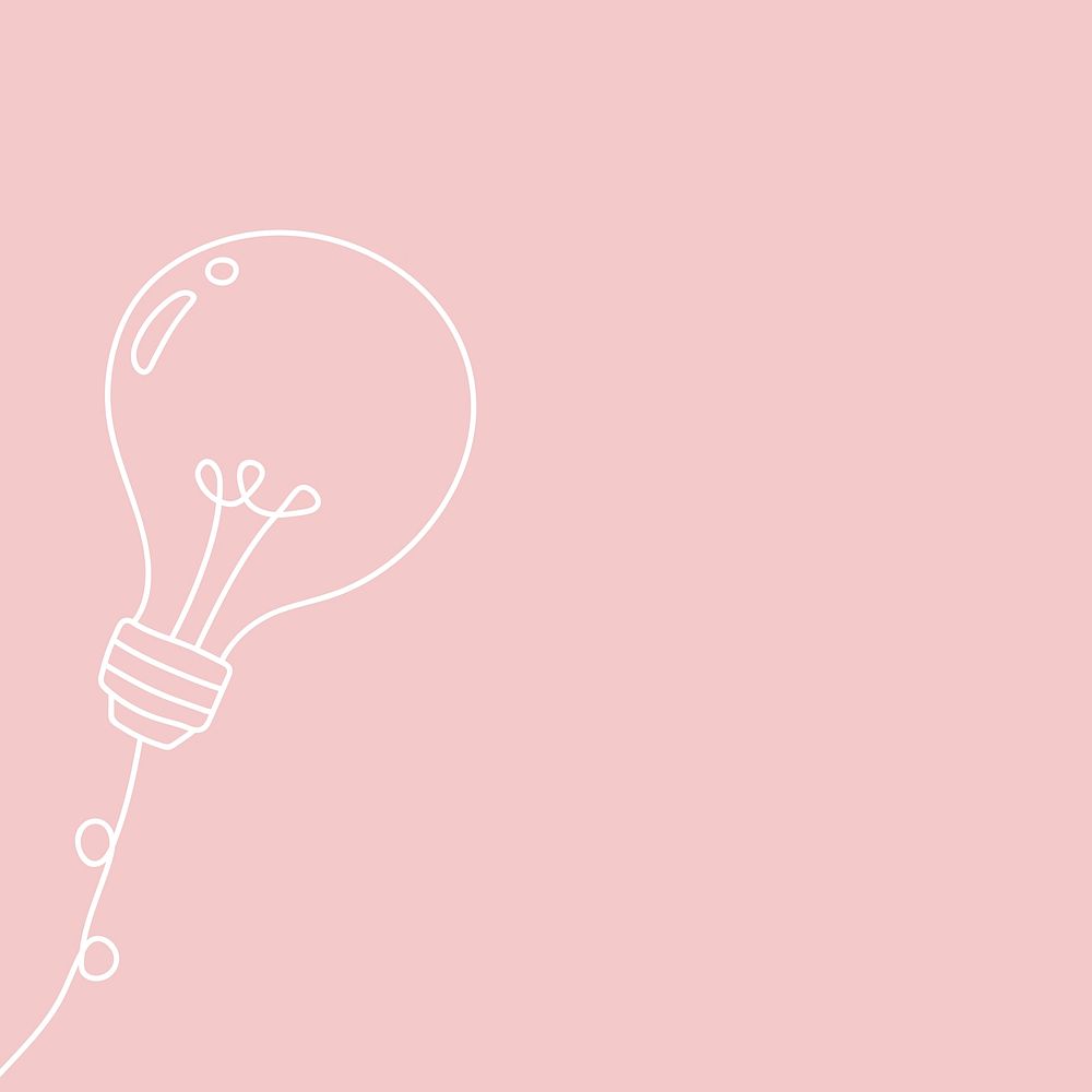 Creative light bulb doodle on pink background vector