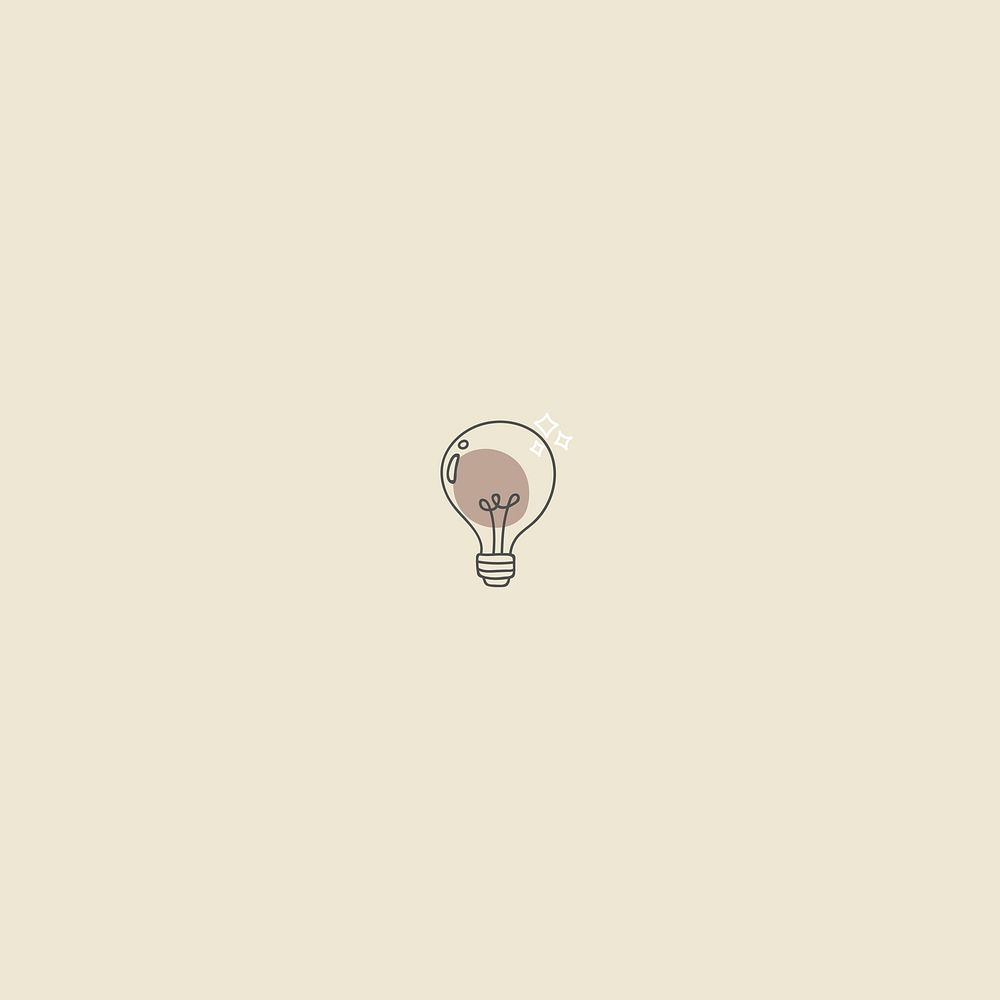 Creative light bulb doodle on beige background vector