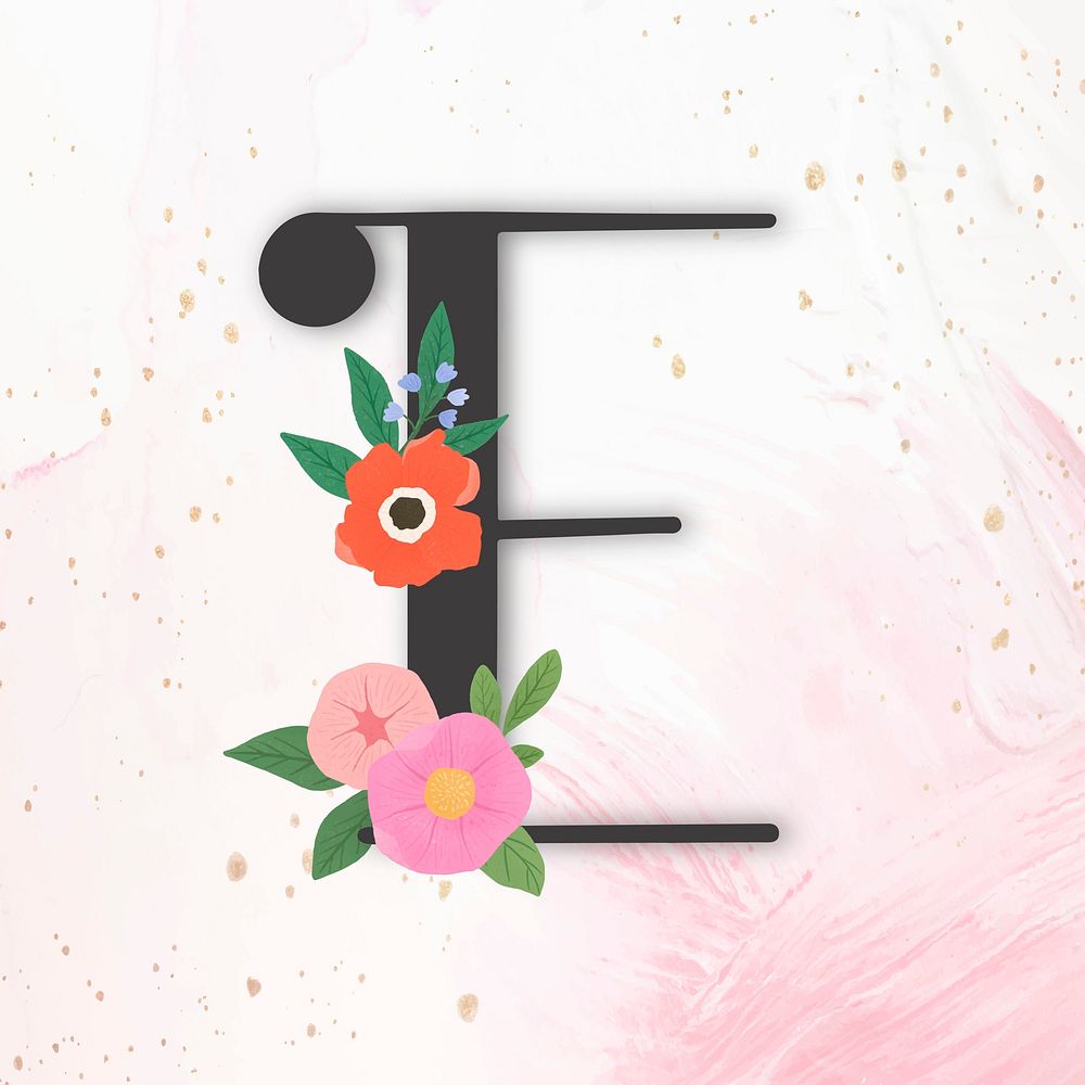 Elegant floral letter E vector