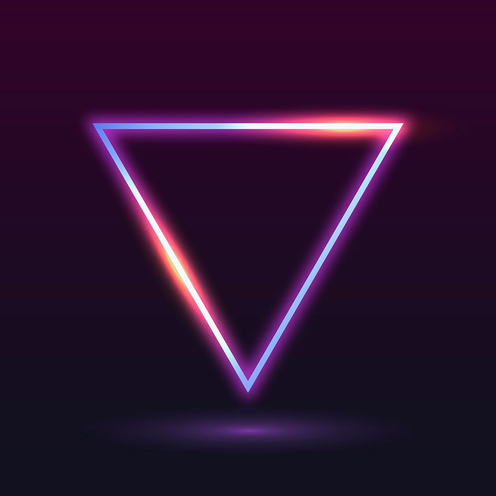 Retro neon triangle badge vector