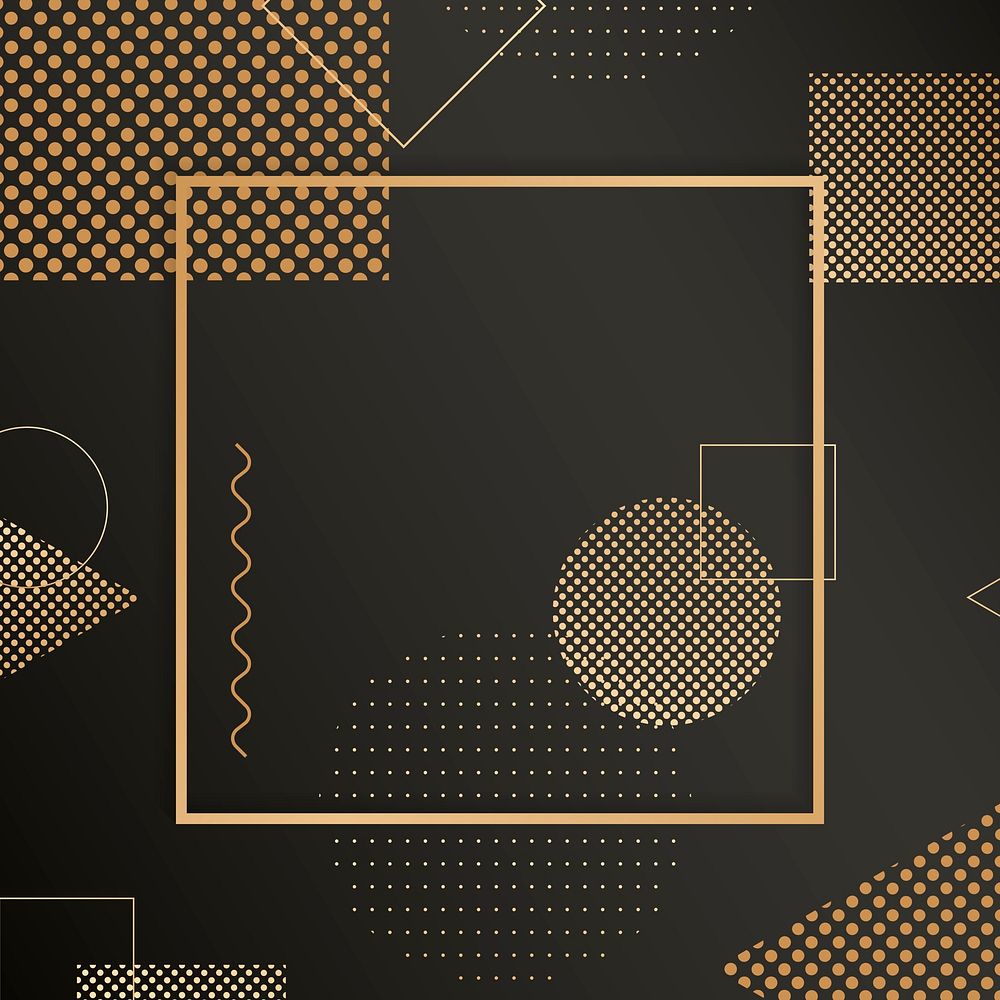 Square frame on halftone black background vector