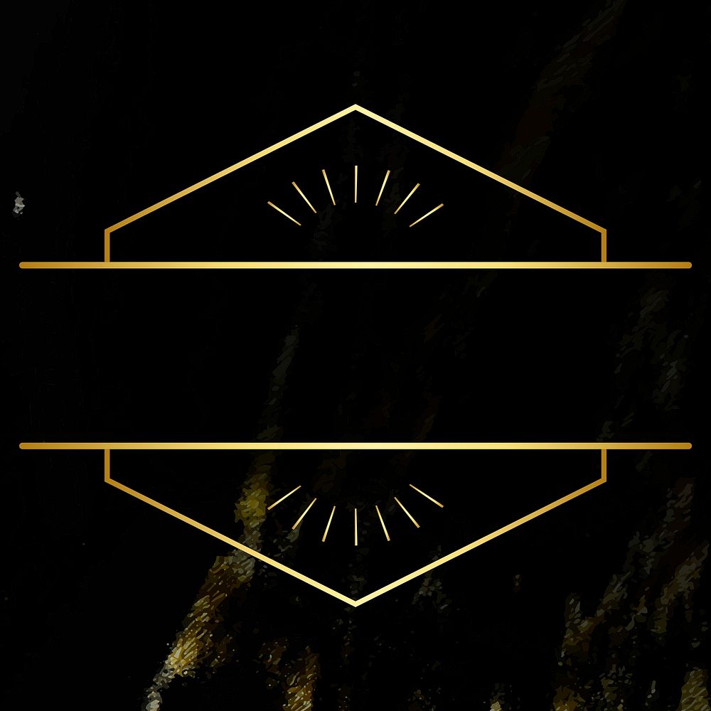 Hexagon badge on black background vector