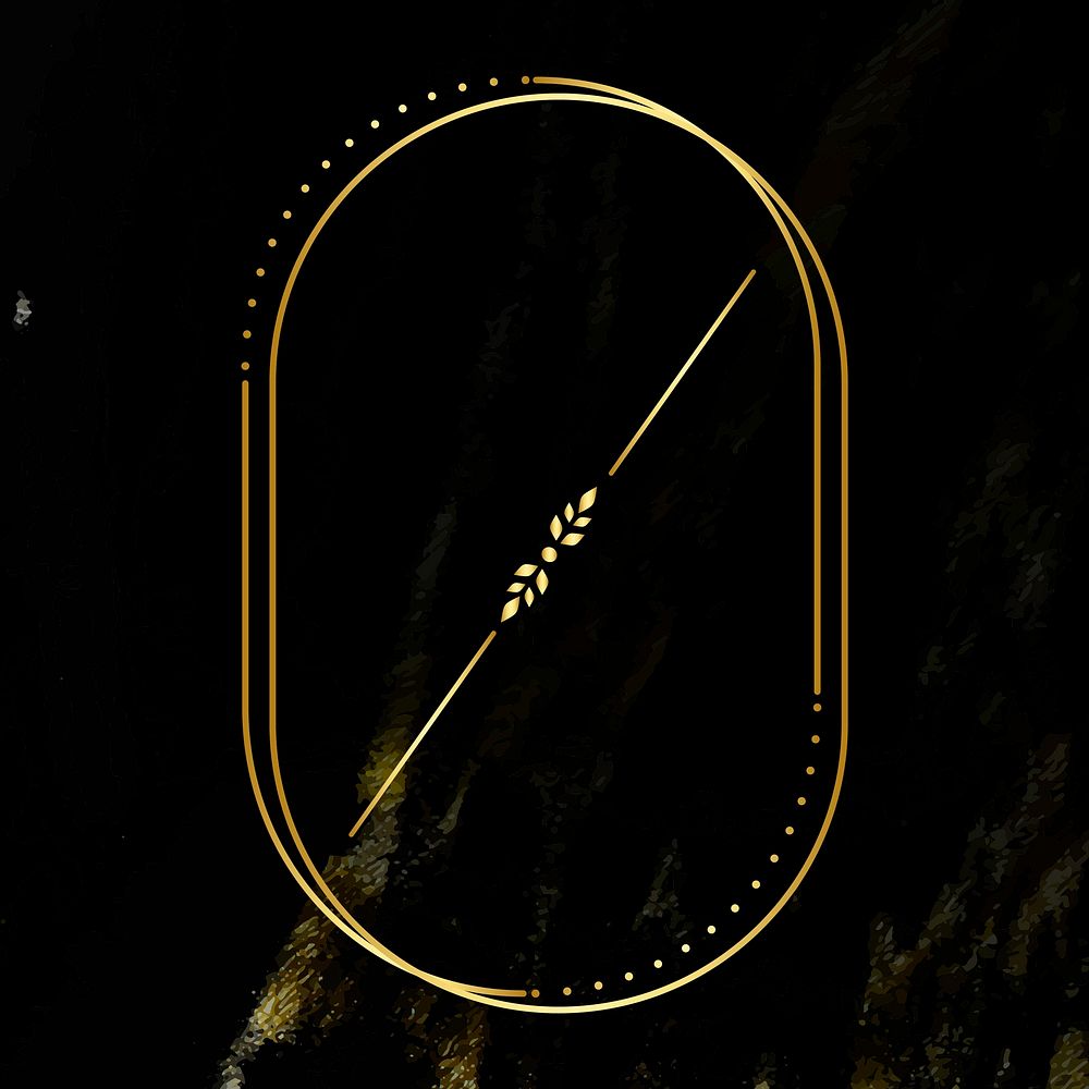 Oval badge on black background vector