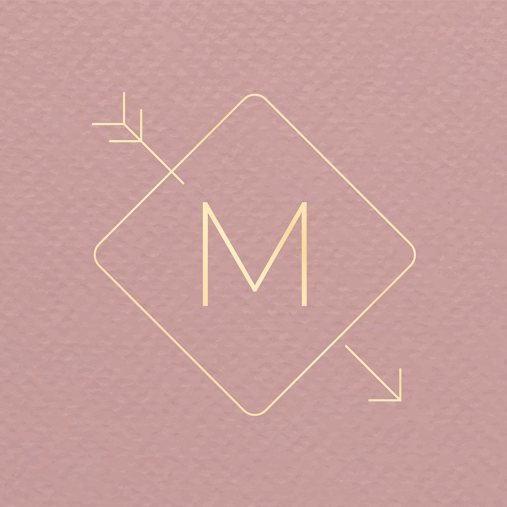 Rhombus badge on pink background vector