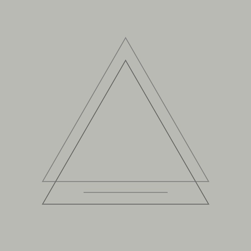Triangle badge on gray background vector