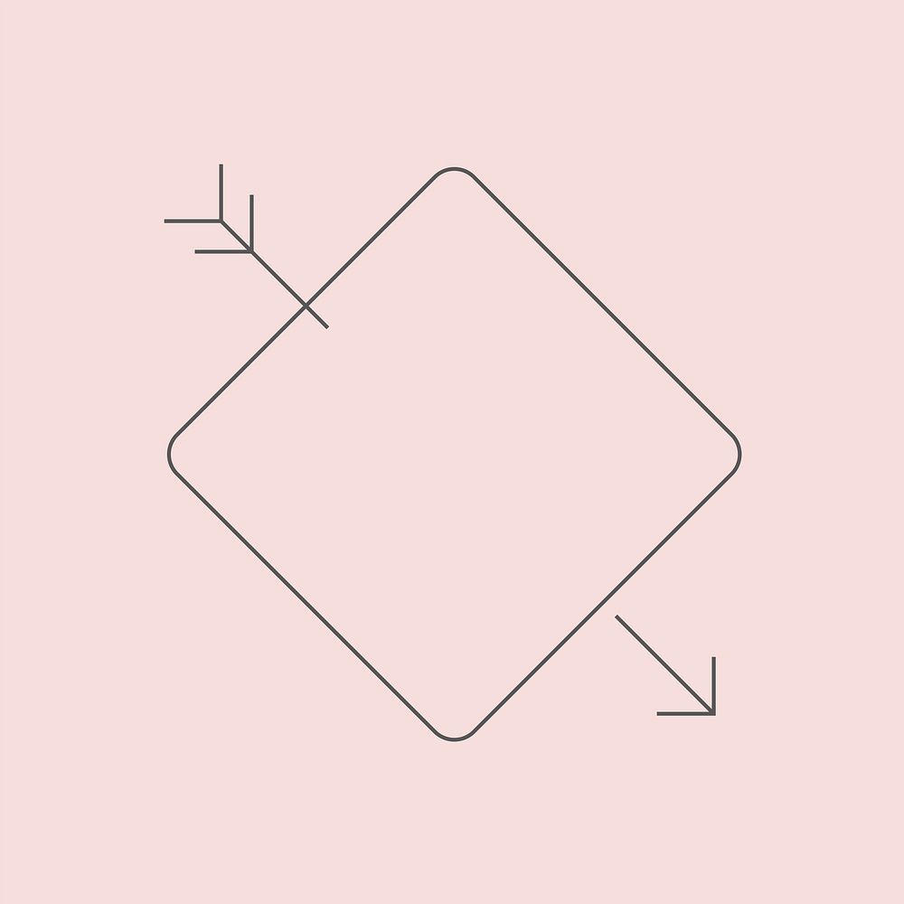 Rhombus badge on pink background vector