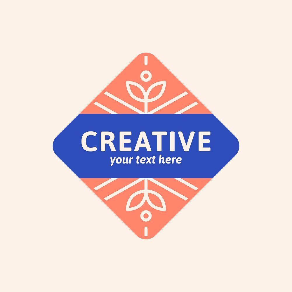 Creative badge on a cream background vector