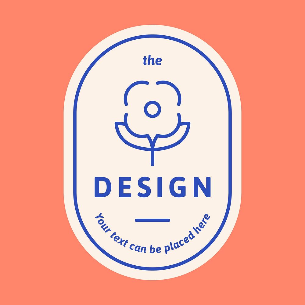 Design badge on a pinkish orange vector