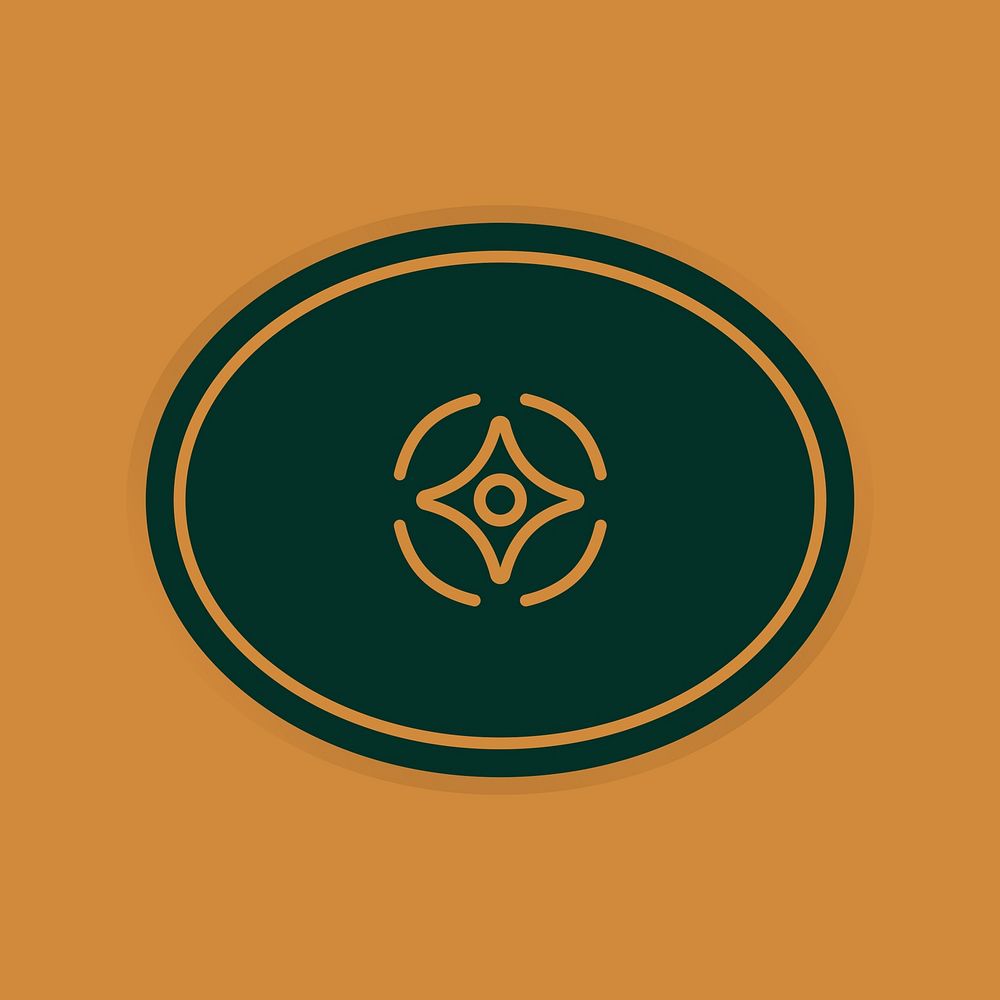 Oval shaped badge on a brown background vector