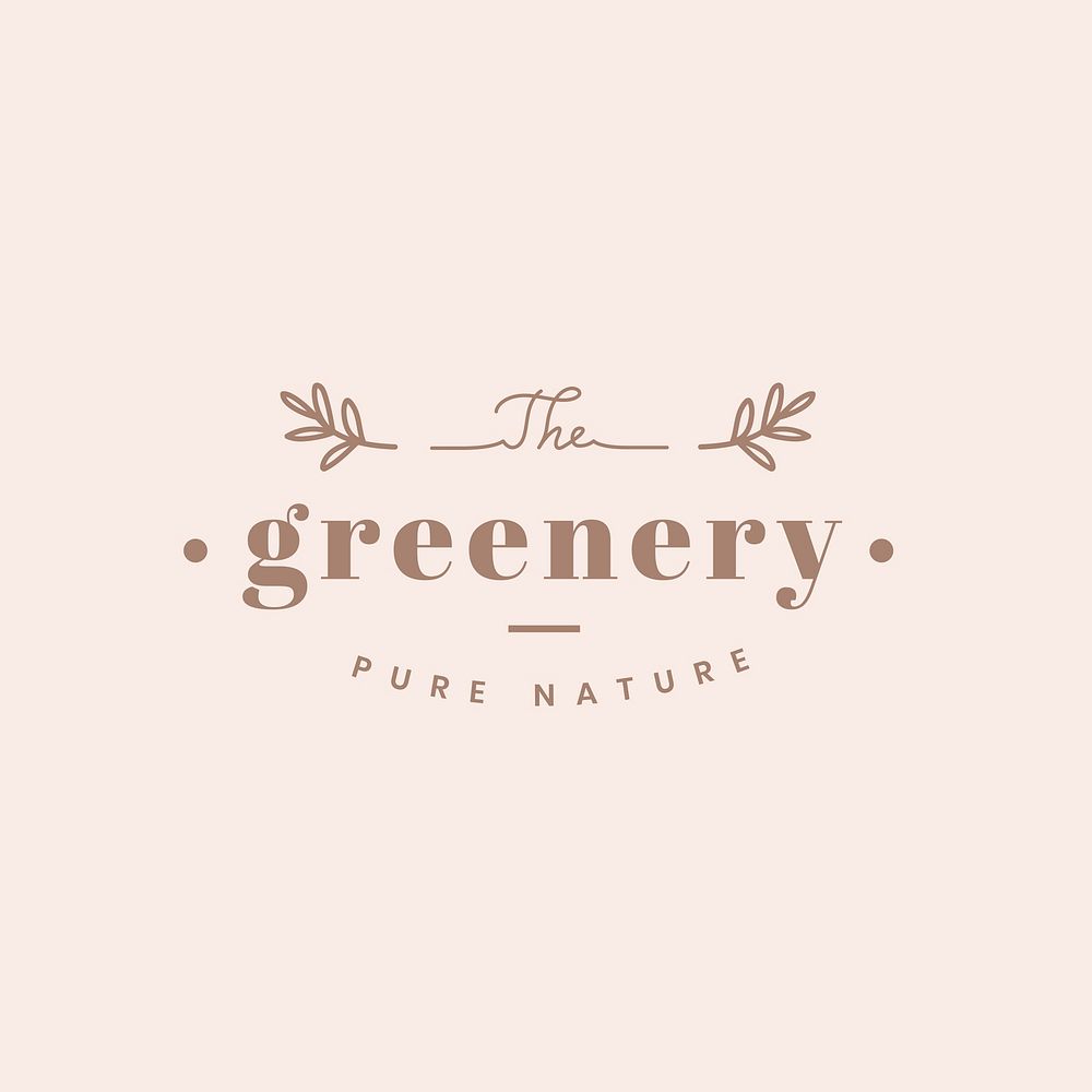 The greenery pure nature logo and branding design vector