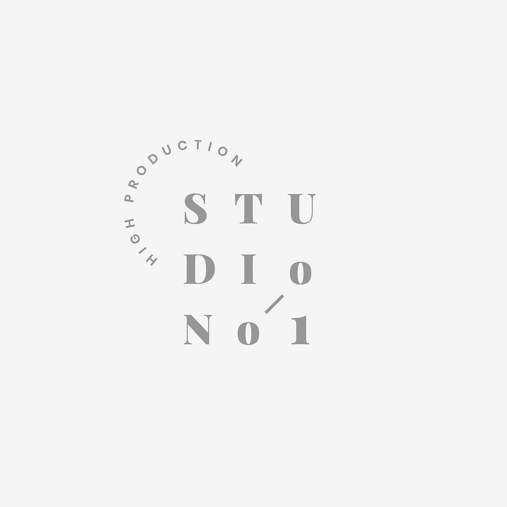 Studio No.1 brand design vector