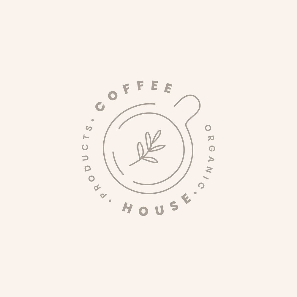 Coffee house minimal logo vector
