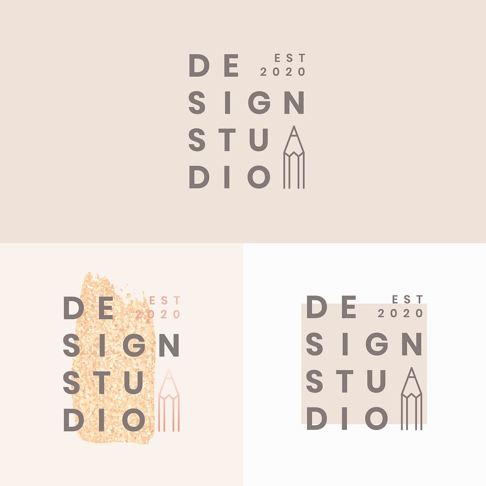 Design studio minimal brand logo vectors