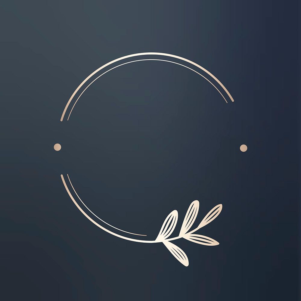 Round floral design logo vector