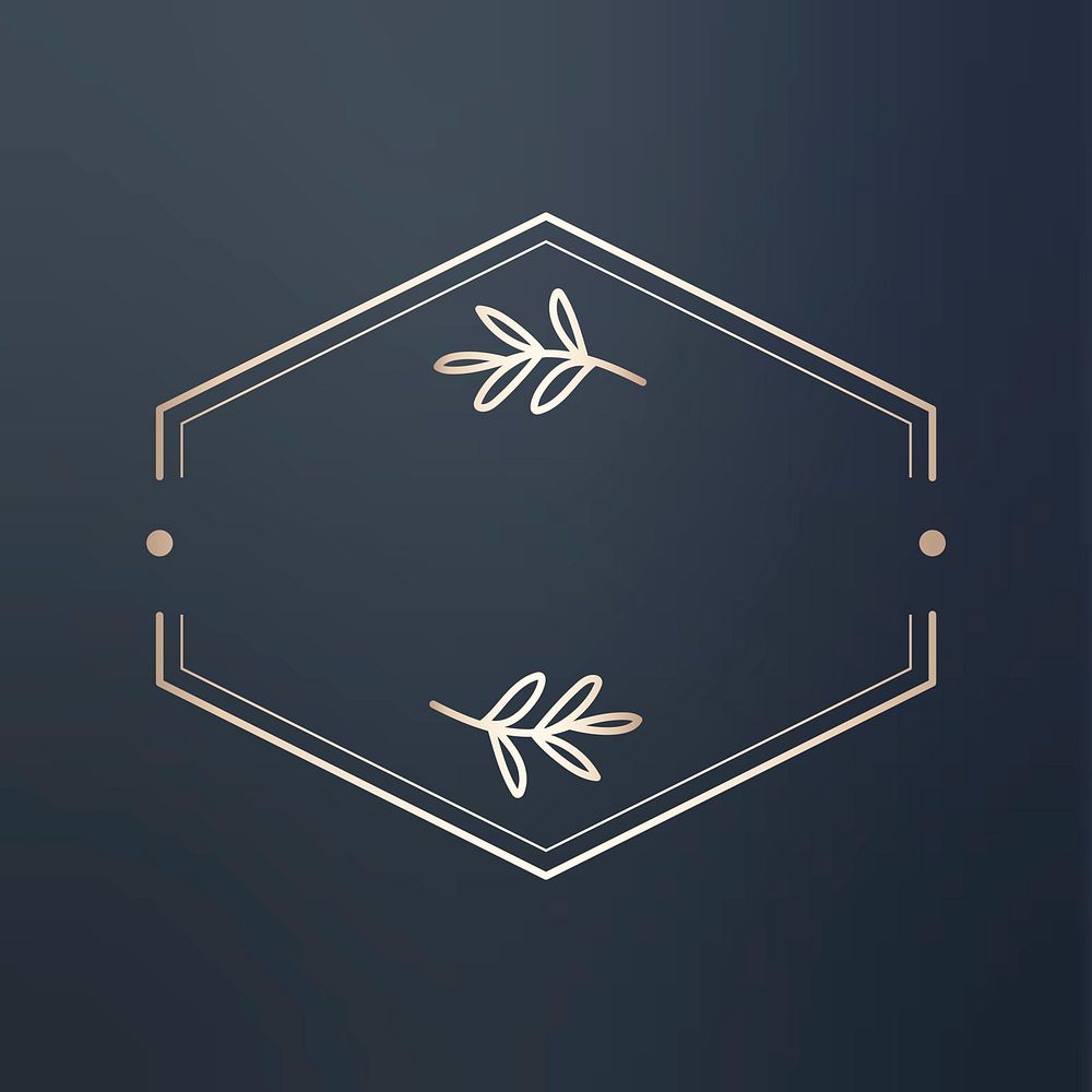 Floral design badge logo vector