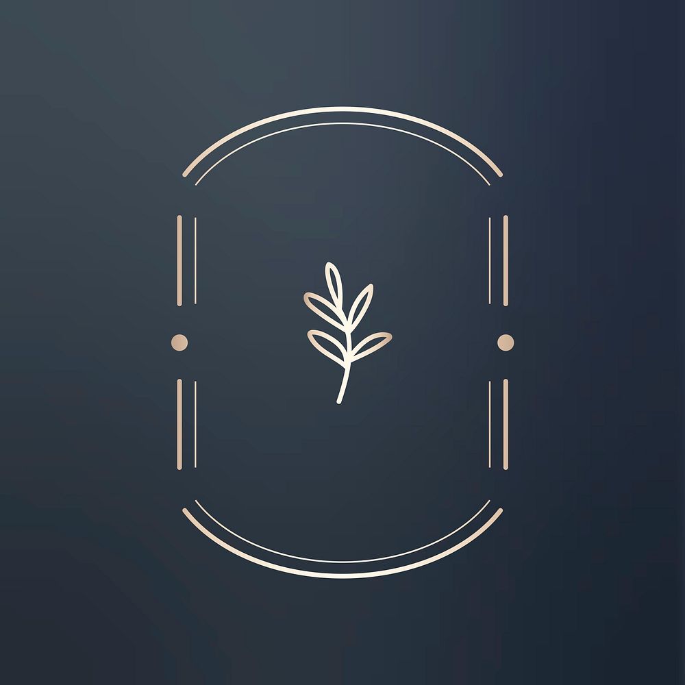 Floral design badge logo vector