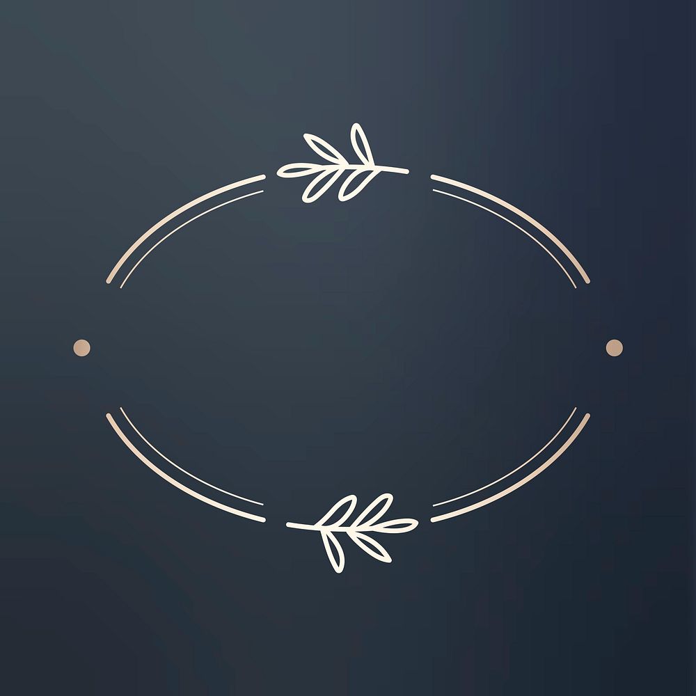 Floral oval design logo vector