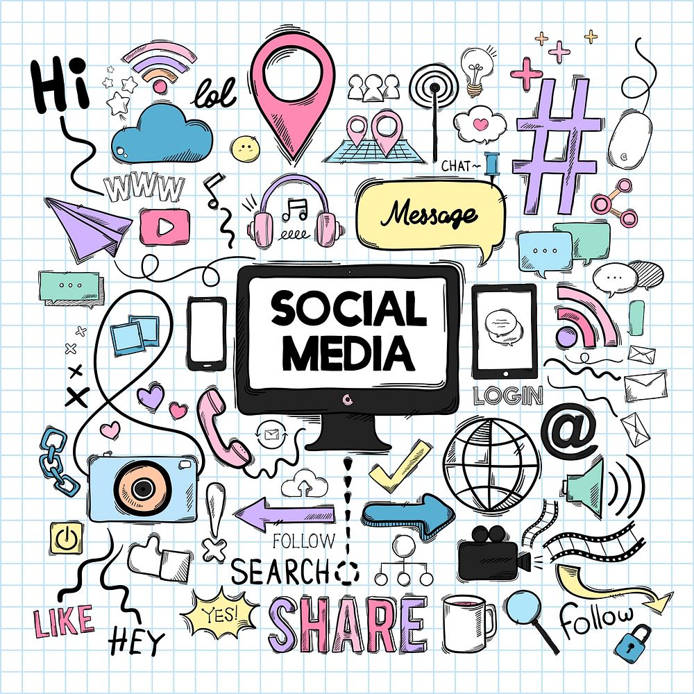 Vector set of social media icons