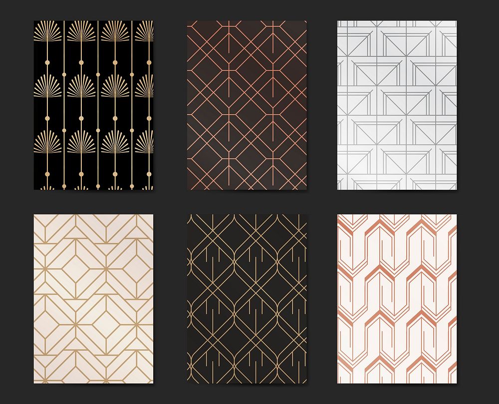 Modern gatsby pattern design collection vector