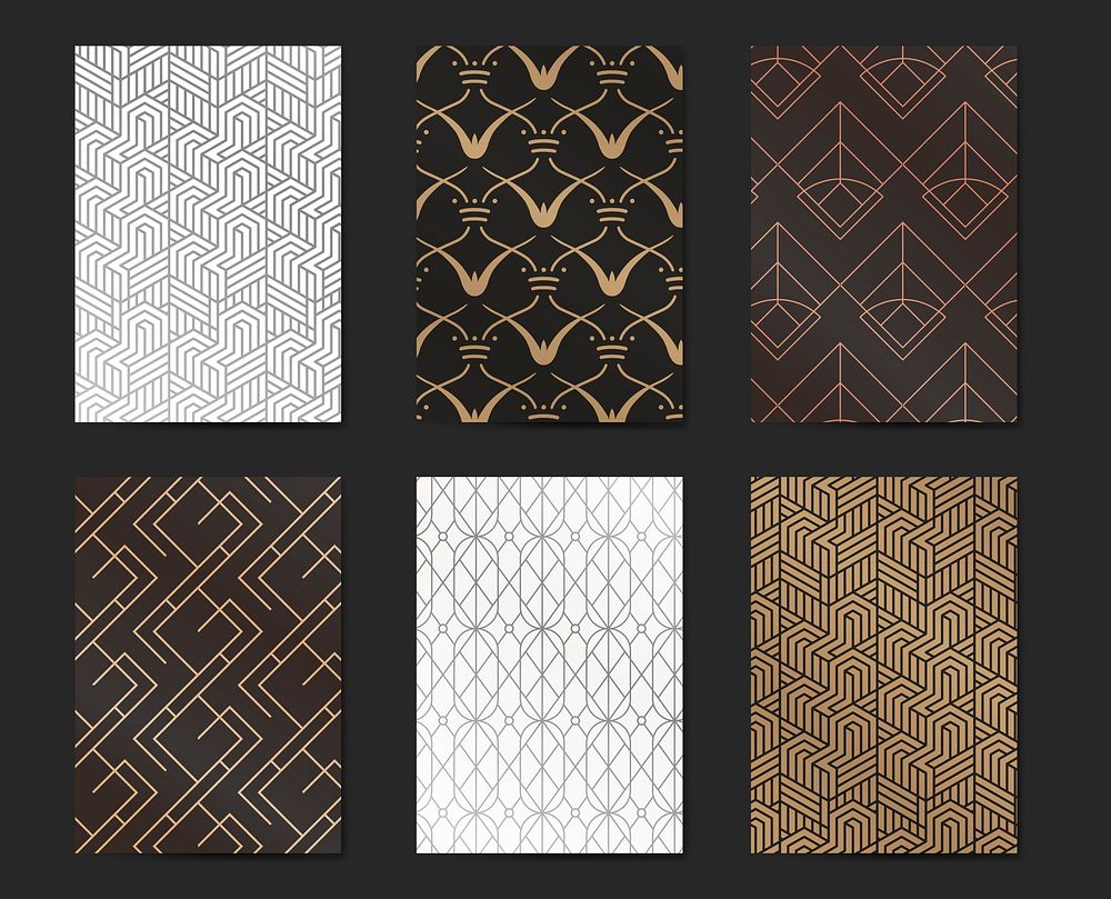 Modern gatsby pattern design collection vector