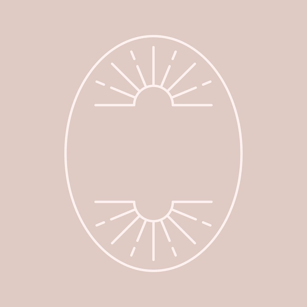 White oval badge on a nude pink background vector