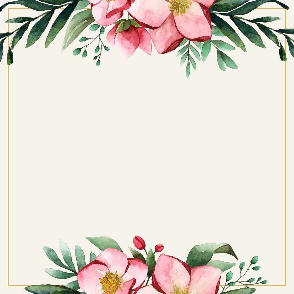 Flowers invitation card template vector