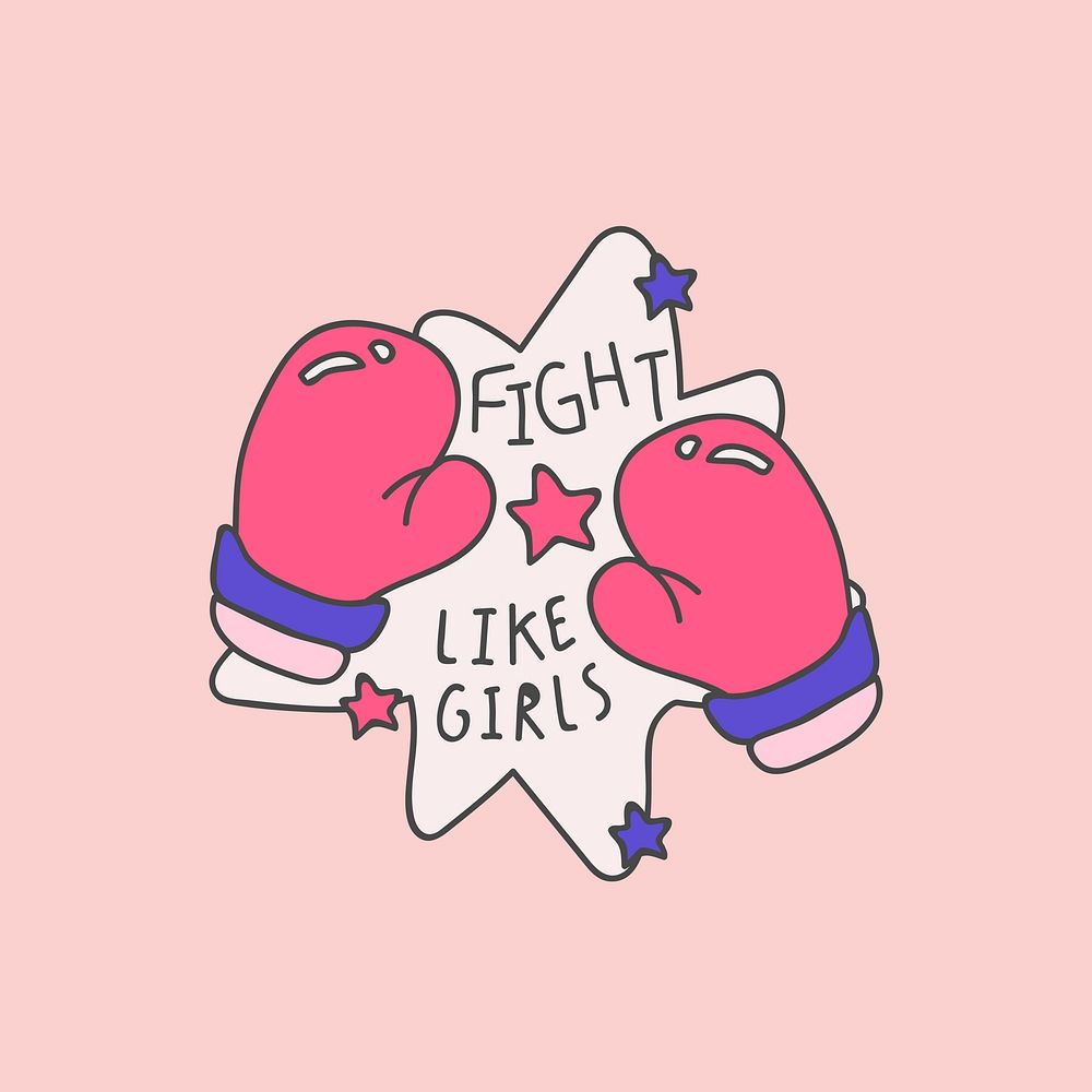 Boxing gloves with fight like girls vector