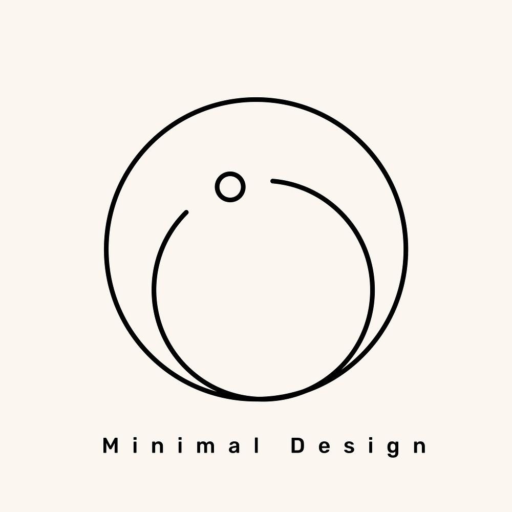 Minimal round logo on a cream background vector