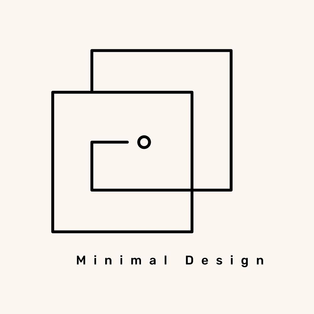 Minimal square logo on a cream background vector