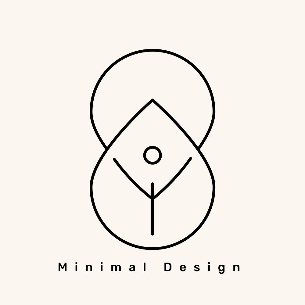 Minimal infinity logo on a cream background vector