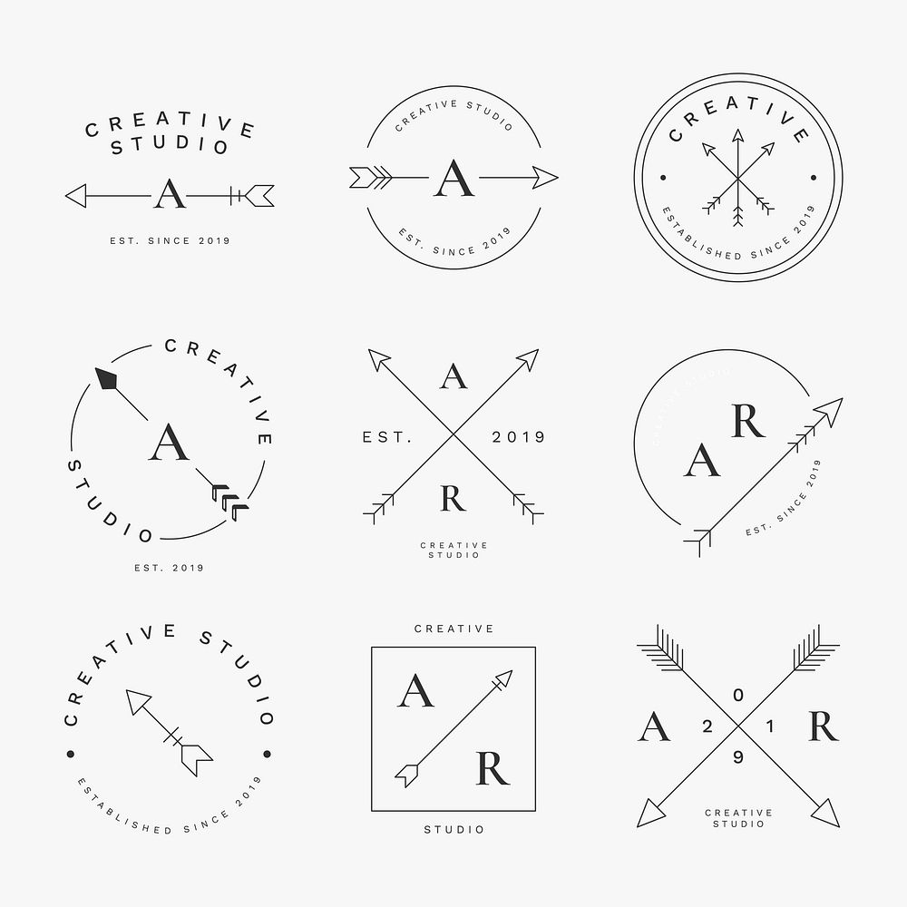 An Editable arrow logos, modern style