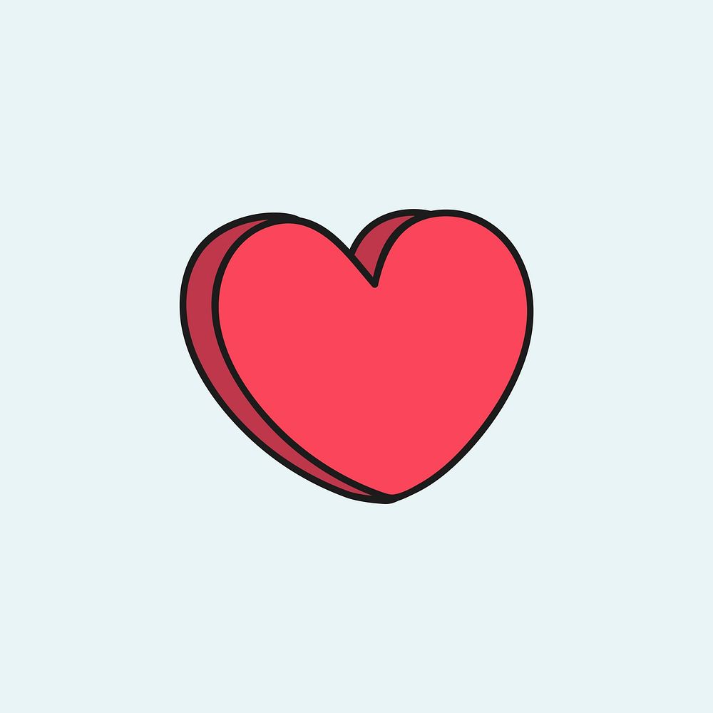 Red heart design icon vector