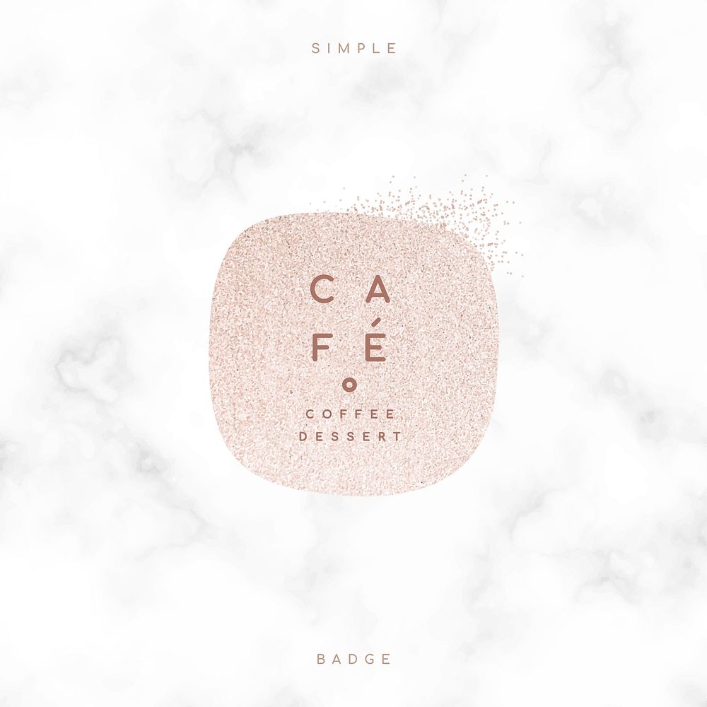 Simple cafe badge on a marble background vector