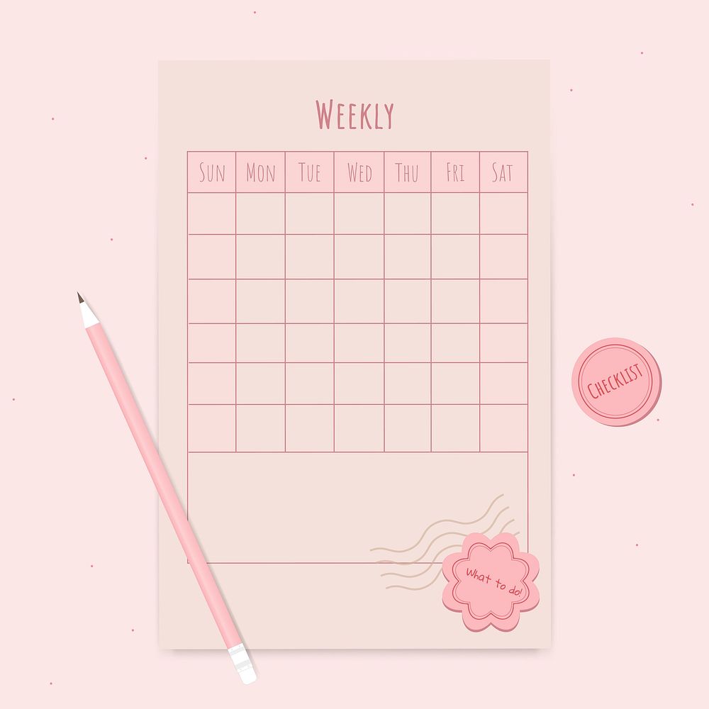 Pink notepad planner vector