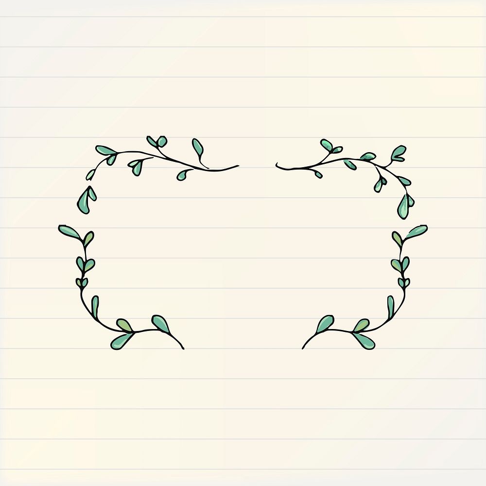 Doodle floral rectangle frame vector