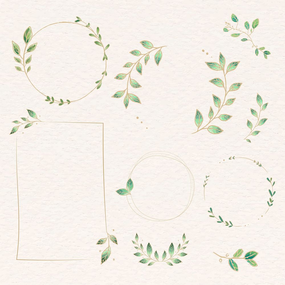 Doodle floral wreath vector collection