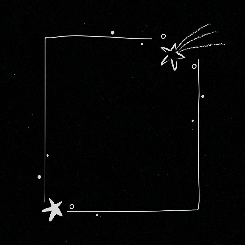 Star decorated minimal line art frame illustration