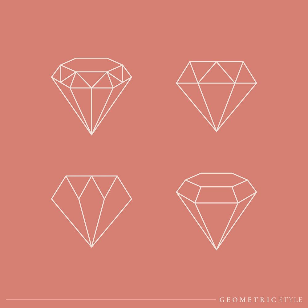Geometric diamond design collection vector