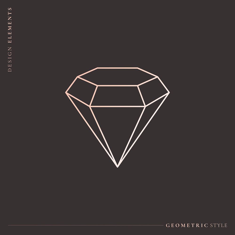 Linear geometric diamond design vector