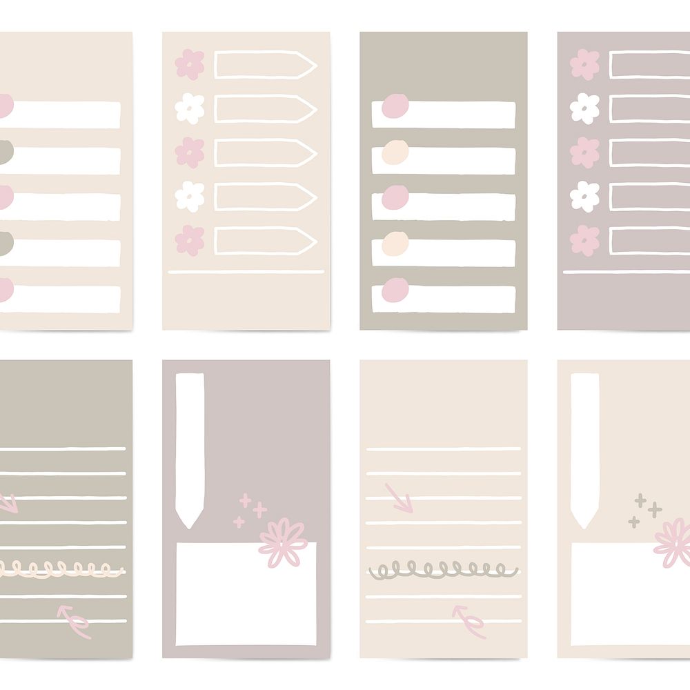 Sticky note doodle collection vectors