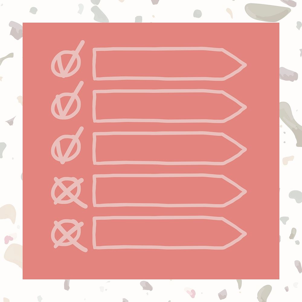 Sticky note doodle checklist vector