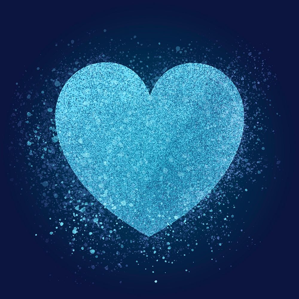 Shimmering valentines blue heart vector