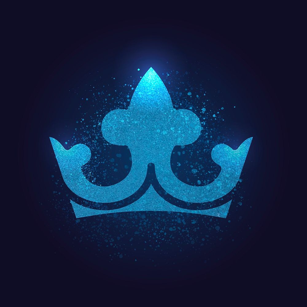 Shimmering luxurious blue crown vector