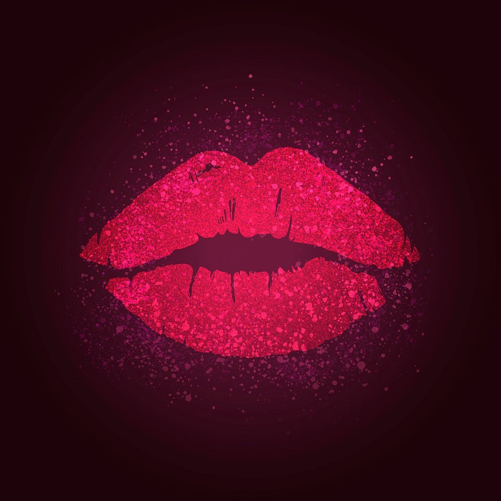 Shimmering sensual red kiss vector
