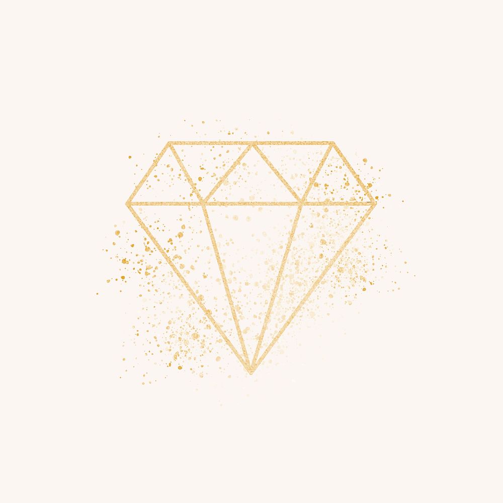 Shimmering golden geometric diamond vector