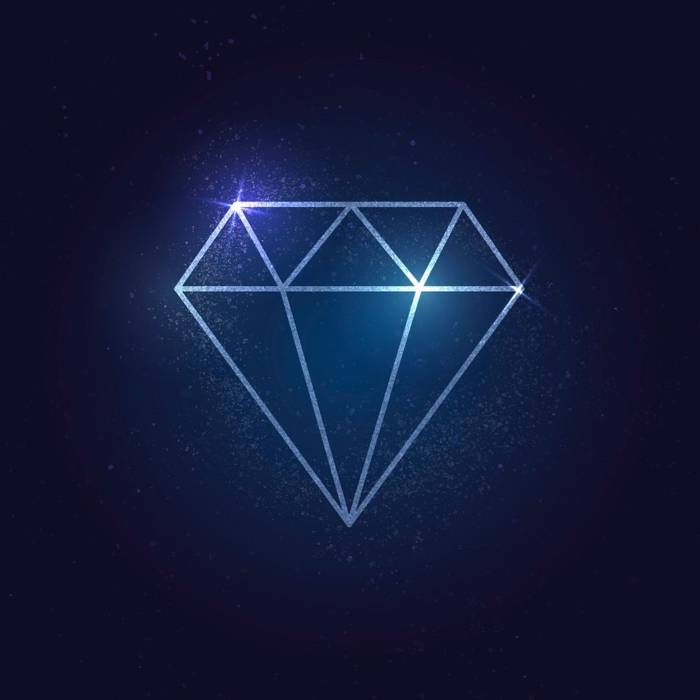 Shimmering blue geometric diamond vector